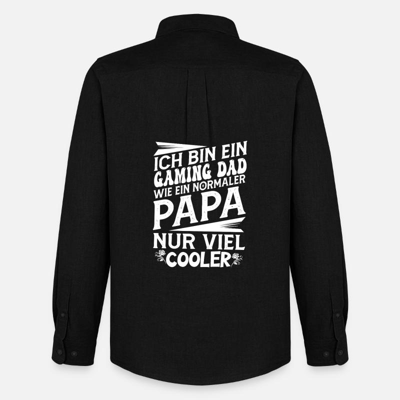 Gaming Dad Spruch  - Männer Oxford Hemd von Stanley/Stella - Schwarz