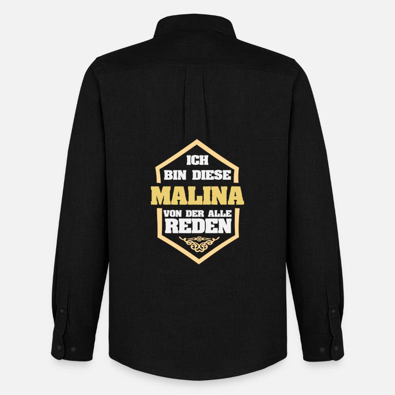 Malina als Rufname - Männer Oxford Hemd von Stanley/Stella - Schwarz