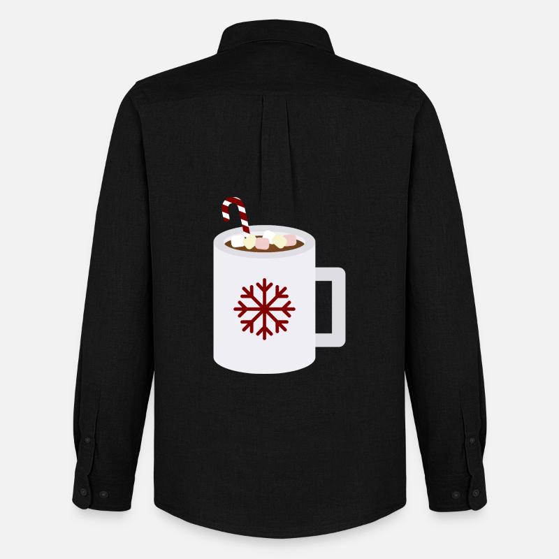 Snowflake Cocoa Mug Kunst - Männer Oxford Hemd von Stanley/Stella - Schwarz