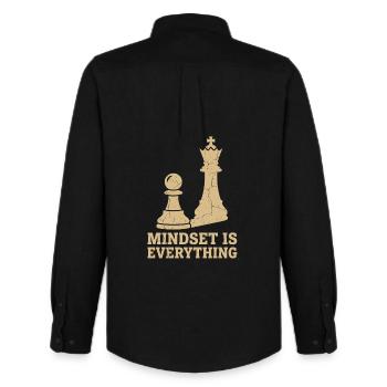 Mindset Is Everything – Chess Strategy Design - Männer Oxford Hemd von Stanley/Stella - Schwarz - Hinten - AI Model Male 185 dark (185cm)