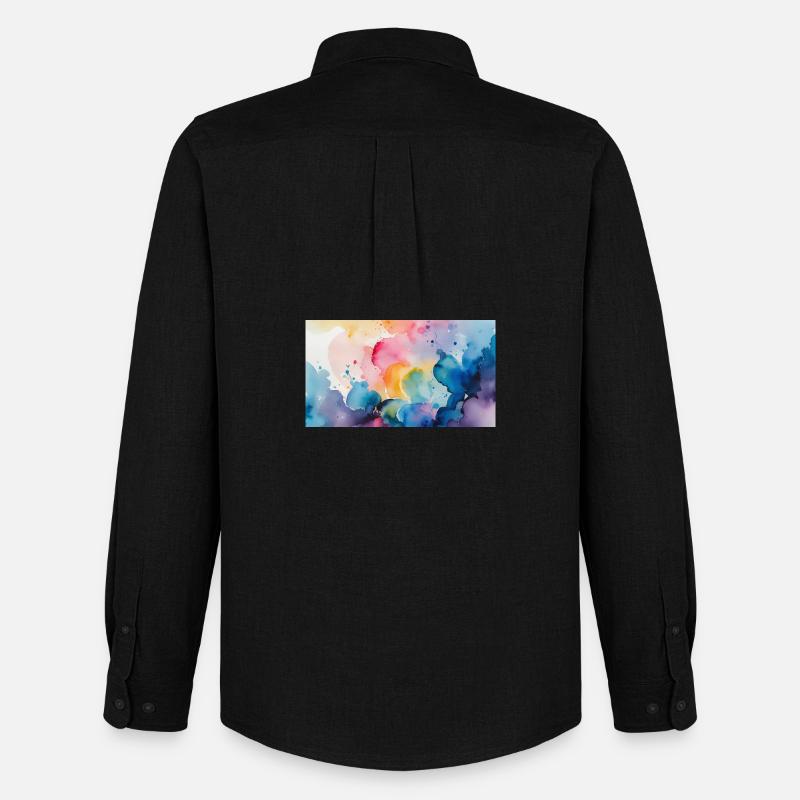 Aquarellfarben Explosion Kunst Design - Männer Oxford Hemd von Stanley/Stella - Schwarz