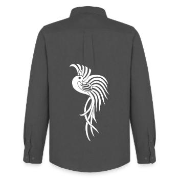 Weißer Paradiesvogel - Männer Oxford Hemd von Stanley/Stella - Anthrazit - Hinten - AI Model Male 185 dark (185cm)