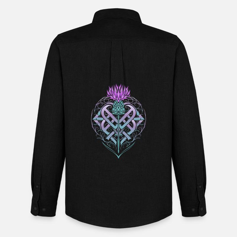 Thistle Shield Celtic Knots Thistle Lover - Men's Oxford Shirt by Stanley/Stella - black