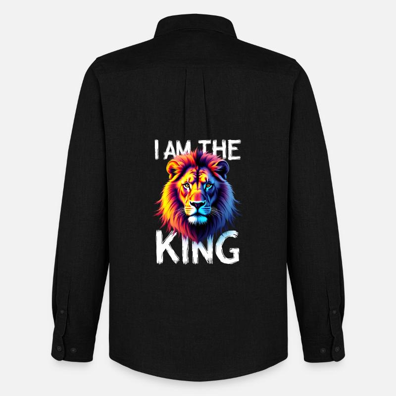 I am the King Löwe - Männer Oxford Hemd von Stanley/Stella - Schwarz