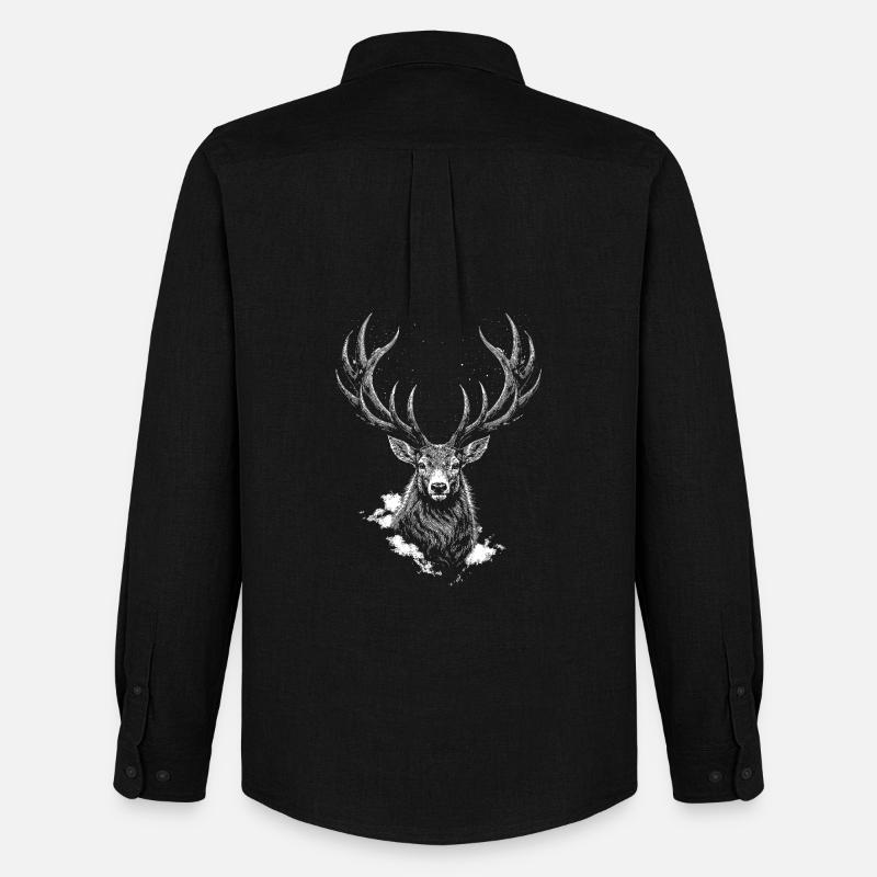 Hirschsilhouette  - Männer Oxford Hemd von Stanley/Stella - Schwarz