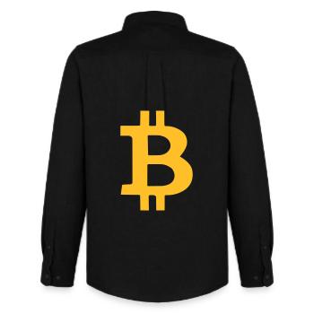 bitcoin - Men's Oxford Shirt by Stanley/Stella - black - Back - AI Model Male 185 dark (185cm)