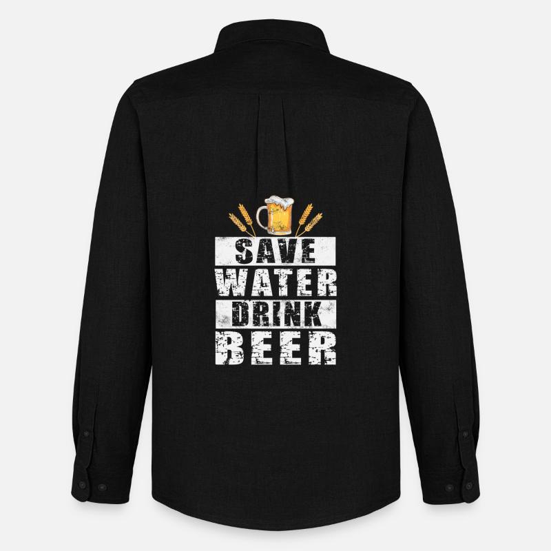 Bier - Männer Oxford Hemd von Stanley/Stella - Schwarz