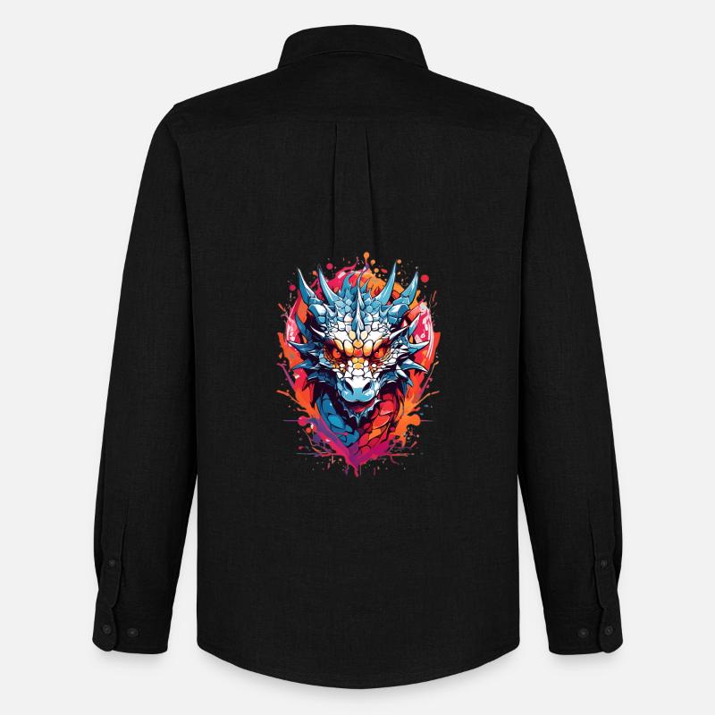 Coole Drache - Männer Oxford Hemd von Stanley/Stella - Schwarz