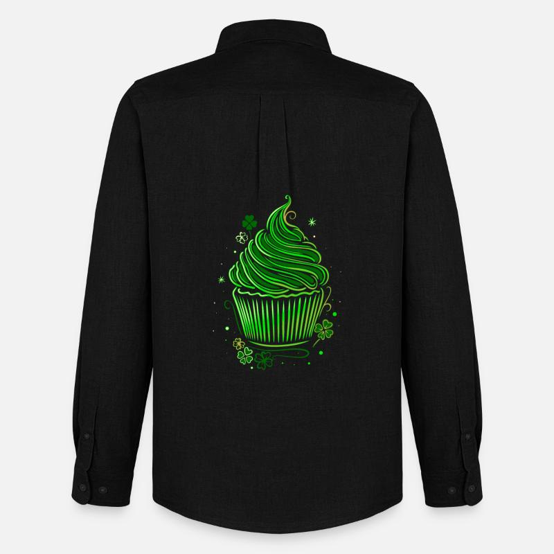 St Patricks Day Cupcake Muffin - Männer Oxford Hemd von Stanley/Stella - Schwarz