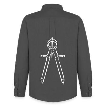 Compass Sketch - Men's Oxford Shirt by Stanley/Stella - anthracite - Back - AI Model Male 185 dark (185cm)