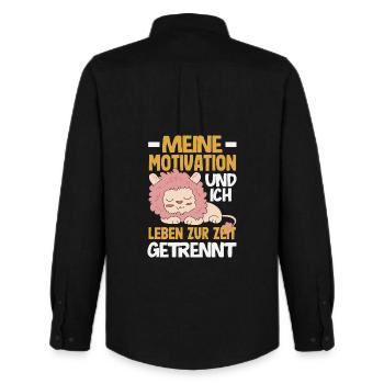 Ma motivation et moi - actuellement séparés - Chemise Oxford homme Stanley/Stella - noir - Dos - AI Model Male 185 dark (185cm)