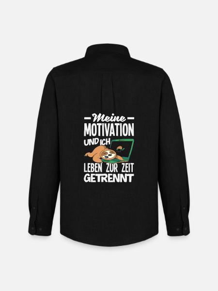 My Motivation and Me - Separated Sloth - Men's Oxford Shirt by Stanley/Stella - black