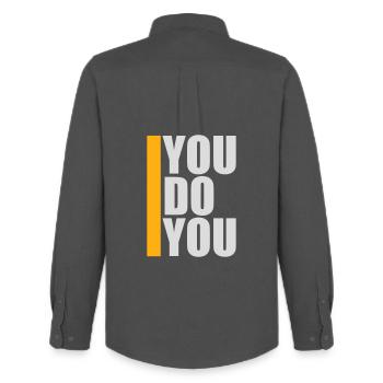 You Do You Funny Self-Confidence Freedom Logo - Men's Oxford Shirt by Stanley/Stella - anthracite - Back - AI Model Male 185 dark (185cm)