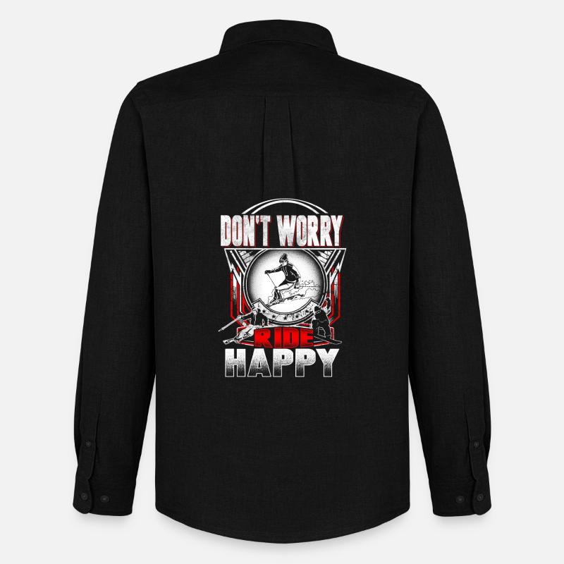 Ski happy - Männer Oxford Hemd von Stanley/Stella - Schwarz