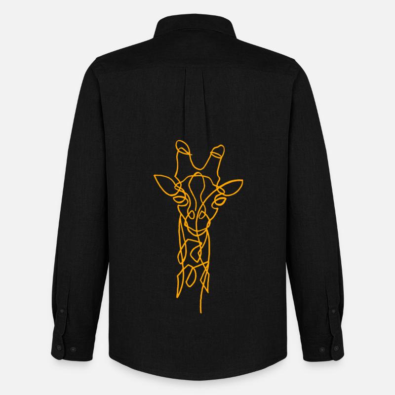 Skizze der Giraffe - Männer Oxford Hemd von Stanley/Stella - Schwarz