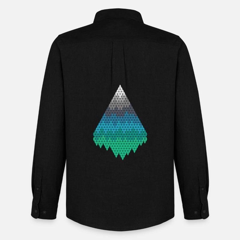 Pixel Berge - Männer Oxford Hemd von Stanley/Stella - Schwarz