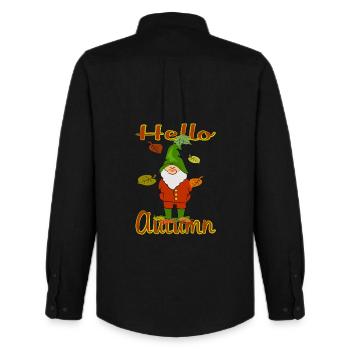 Gnomes in autumn leaves - Men's Oxford Shirt by Stanley/Stella - black - Back - AI Model Male 185 dark (185cm)