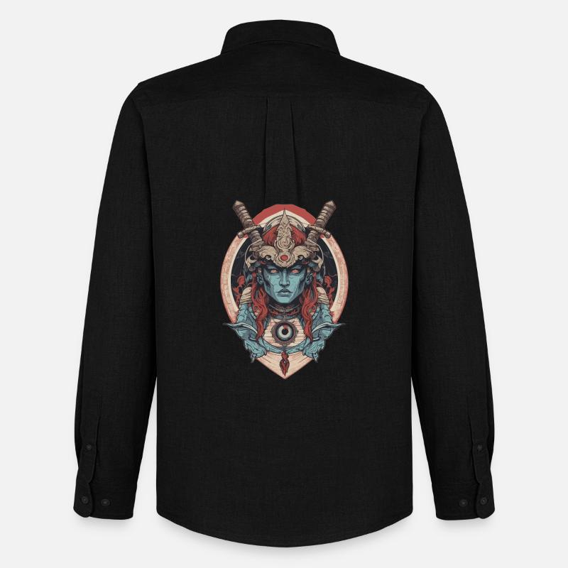 Samurai Gott - Männer Oxford Hemd von Stanley/Stella - Schwarz