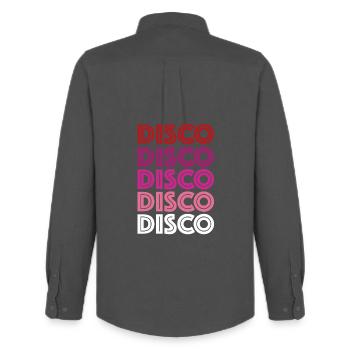 Disco Disco Disco - Men's Oxford Shirt by Stanley/Stella - anthracite - Back - AI Model Male 185 dark (185cm)
