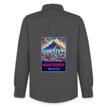 Monterrey Mexico Design - Men's Oxford Shirt by Stanley/Stella - anthracite - Back - AI Model Male 185 dark (185cm)