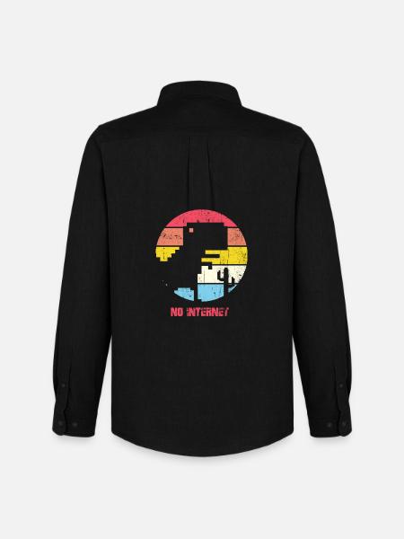 No Internet Sunset City Silhouette - Men's Oxford Shirt by Stanley/Stella - black