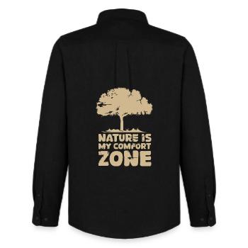 Eiche Baum Wald Komfort Zone Natur Symbol Logo - Männer Oxford Hemd von Stanley/Stella - Schwarz - Hinten - AI Model Male 185 dark (185cm)