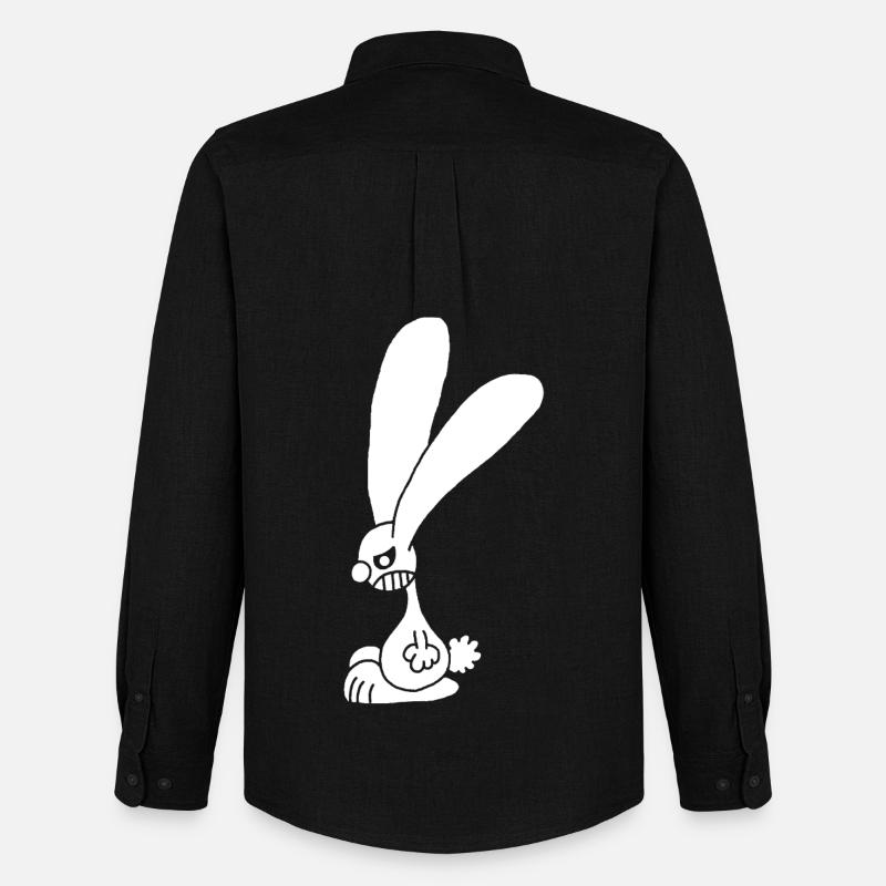Grumpy White Rabbit - Men's Oxford Shirt by Stanley/Stella - black