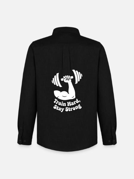 Train Hard Stay Strong - Männer Oxford Hemd von Stanley/Stella - Schwarz