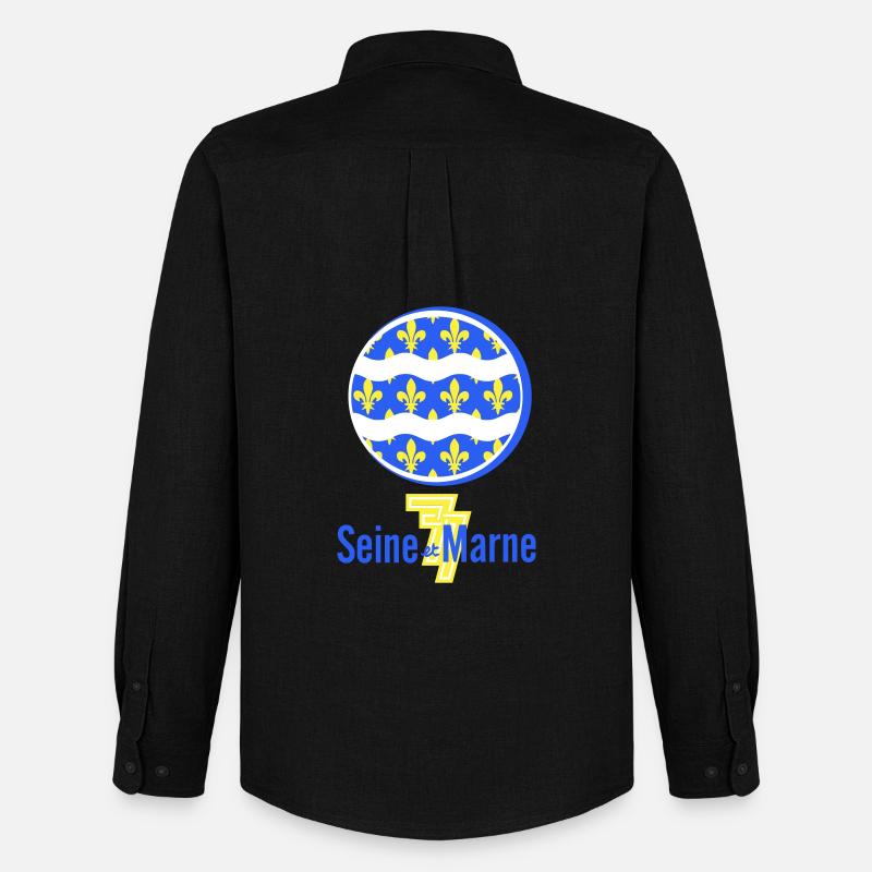 Logo Seine et Marne 77 - Männer Oxford Hemd von Stanley/Stella - Schwarz