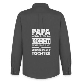 Drôle de cadeau de fête des pères papa bière - Chemise Oxford homme Stanley/Stella - charbon - Dos - AI Model Male 185 dark (185cm)