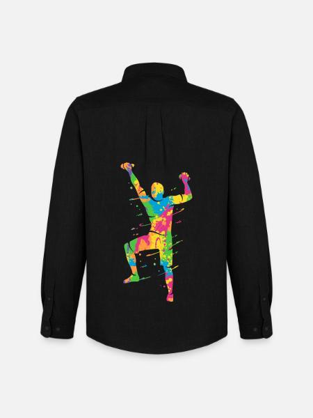 Klettern Berge bunt Kletterer Bouldern - Männer Oxford Hemd von Stanley/Stella - Schwarz