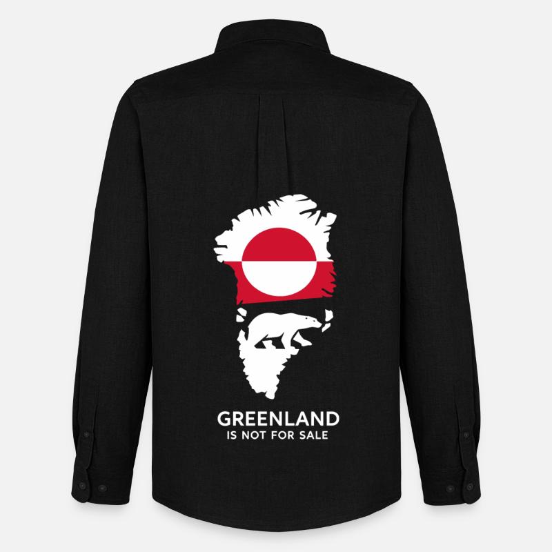 Grønlands Isbjørneflag Arktisk Naturgave - Oxfordskjorte herre Stanley/Stella - sort