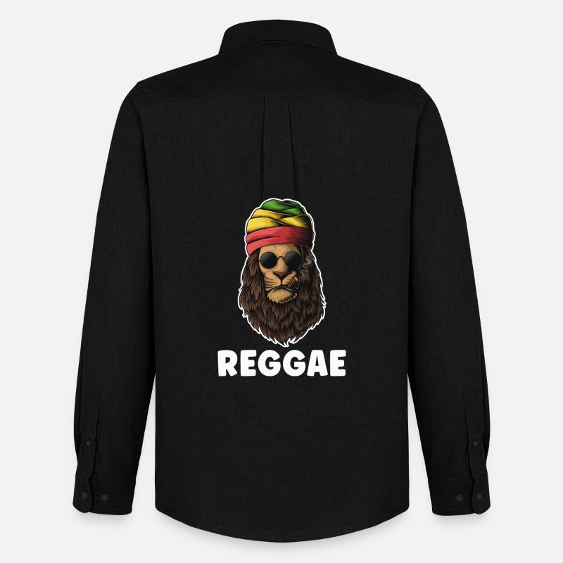 Rastafari Reggae Lion - Männer Oxford Hemd von Stanley/Stella - Schwarz