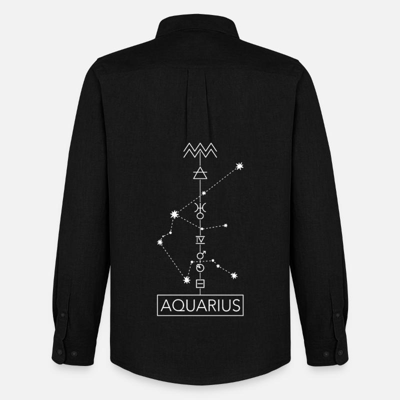 Aquarius - Wassermann Sternzeichen - weiss - Männer Oxford Hemd von Stanley/Stella - Schwarz