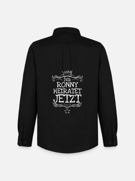 Geschenk für Ronny - Männer Oxford Hemd von Stanley/Stella - Schwarz