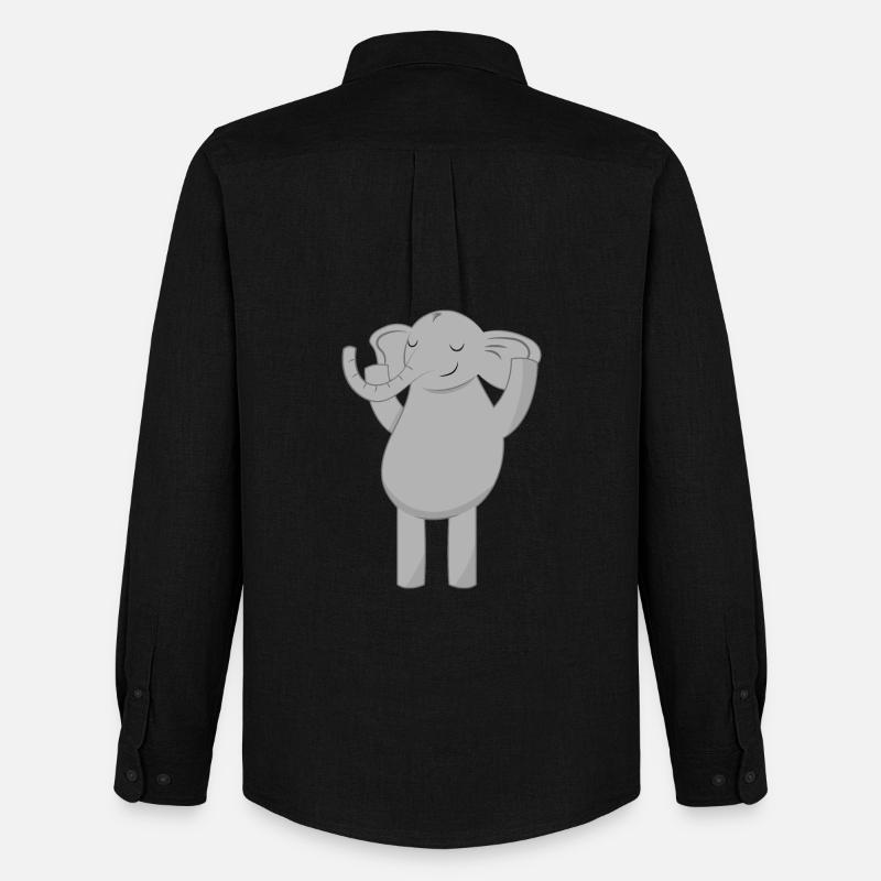 Elefant Elefanten - Männer Oxford Hemd von Stanley/Stella - Schwarz