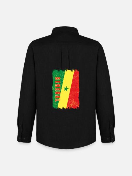 Senegal flag - Men's Oxford Shirt by Stanley/Stella - black
