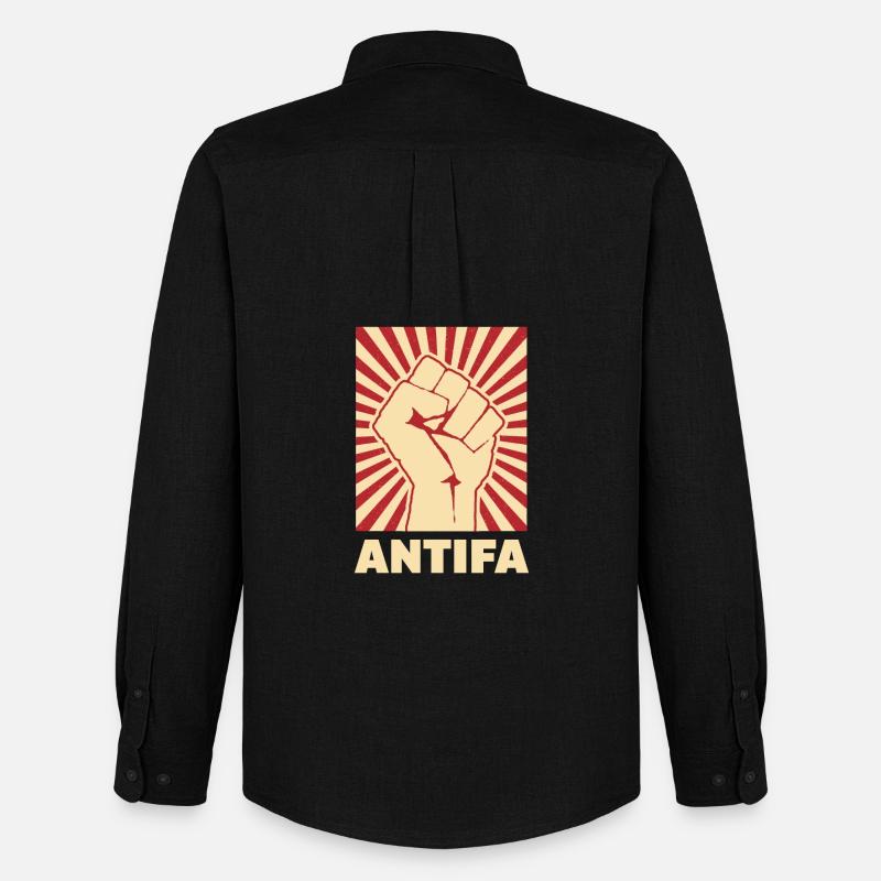 Antifa - Stanley/Stella Camicia Oxford uomo - nero