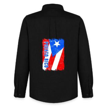 Drapeau de Porto Rico - Chemise Oxford homme Stanley/Stella - noir - Dos - AI Model Male 185 dark (185cm)