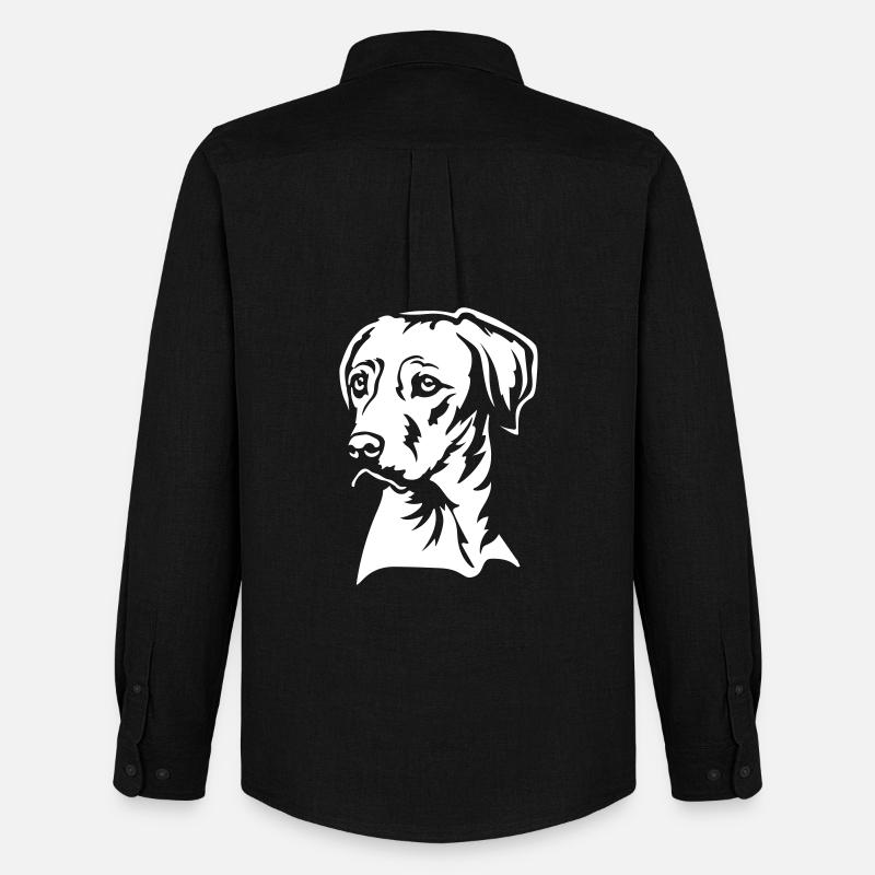 Rhodesian Ridgeback Head « Black Edition » - Chemise Oxford homme Stanley/Stella - noir