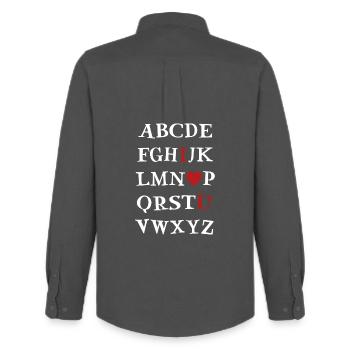 ABC I love you - Men's Oxford Shirt by Stanley/Stella - anthracite - Back - AI Model Male 185 dark (185cm)