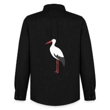 Cigogne blanche - Chemise Oxford homme Stanley/Stella - noir - Dos - AI Model Male 185 dark (185cm)