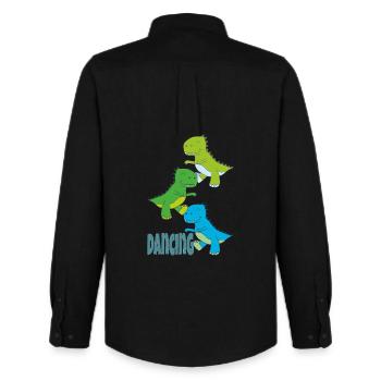dinos dancing - Männer Oxford Hemd von Stanley/Stella - Schwarz - Hinten - AI Model Male 185 dark (185cm)
