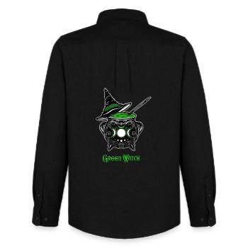 Cauldron Witch Green Witch Cauldron - Men's Oxford Shirt by Stanley/Stella - black - Back - AI Model Male 185 dark (185cm)