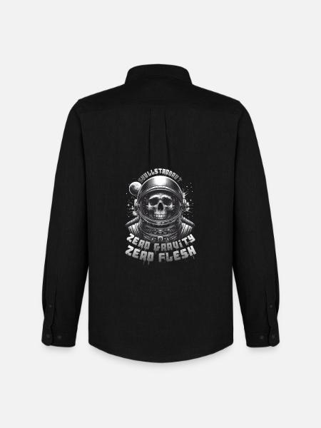 Skull Astronaut: Skullstronaut, Zero Gravity - Men's Oxford Shirt by Stanley/Stella - black