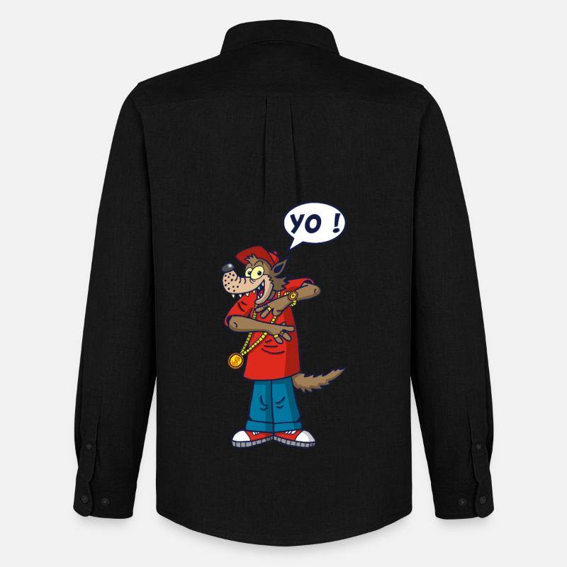 Wolf-Rapper - Männer Oxford Hemd von Stanley/Stella - Schwarz