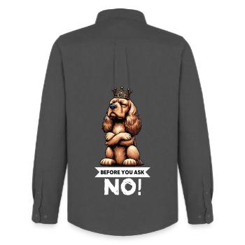 Avant que tu ne demandes à Cocker Spaniel, Cockerhund - Chemise Oxford homme Stanley/Stella - charbon - Dos - AI Model Male 185 dark (185cm)