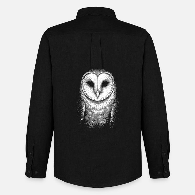 Schleiereule - Männer Oxford Hemd von Stanley/Stella - Schwarz
