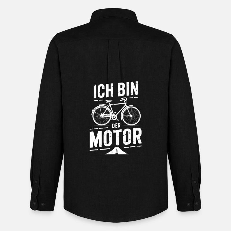 Ich bin der Motor Fahrrad - Männer Oxford Hemd von Stanley/Stella - Schwarz