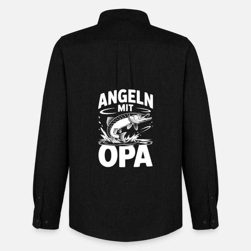 Angeln mit Opa - Männer Oxford Hemd von Stanley/Stella - Schwarz